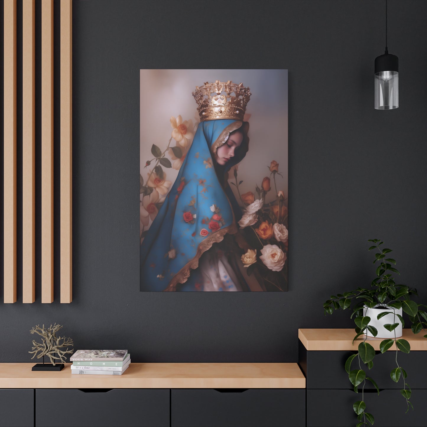 Our Lady of the Roses - Gallery Wrapped Canvas - Print - Religious Art for your Home - Catholic Art
