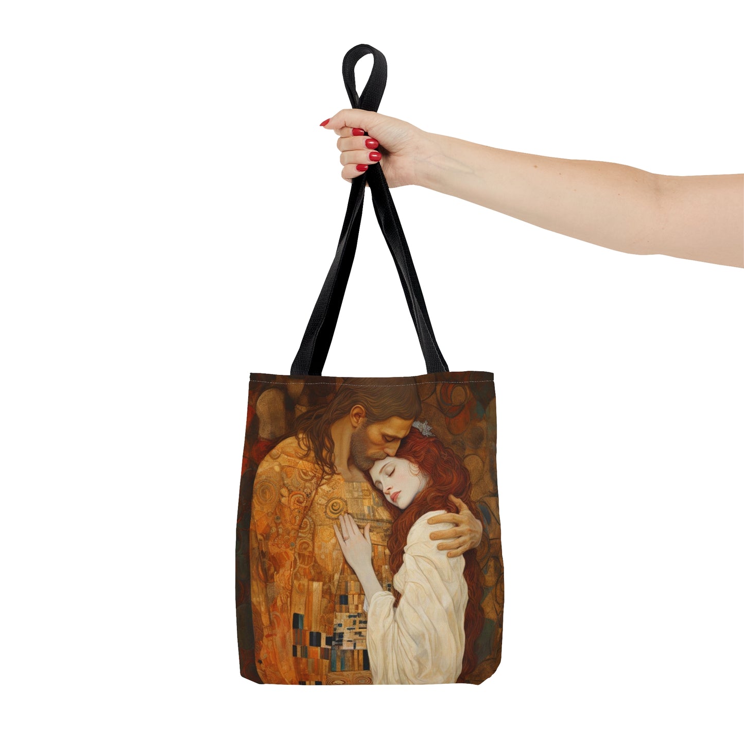 Transcendent Devotion: Christ Embracing Mary Magdalene Tote Bag - Catholic faith inspired carry-all purse
