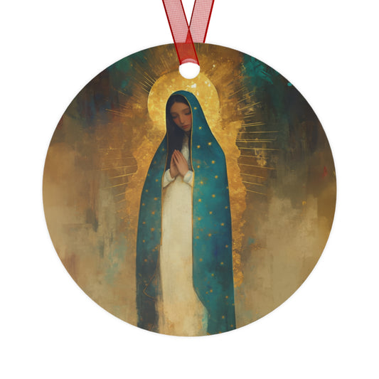 Flower of the new World - Our Lady of Guadalupe Ornament - Religious Holiday Christmas Ornament and Keepsake - Double sided Keepsake