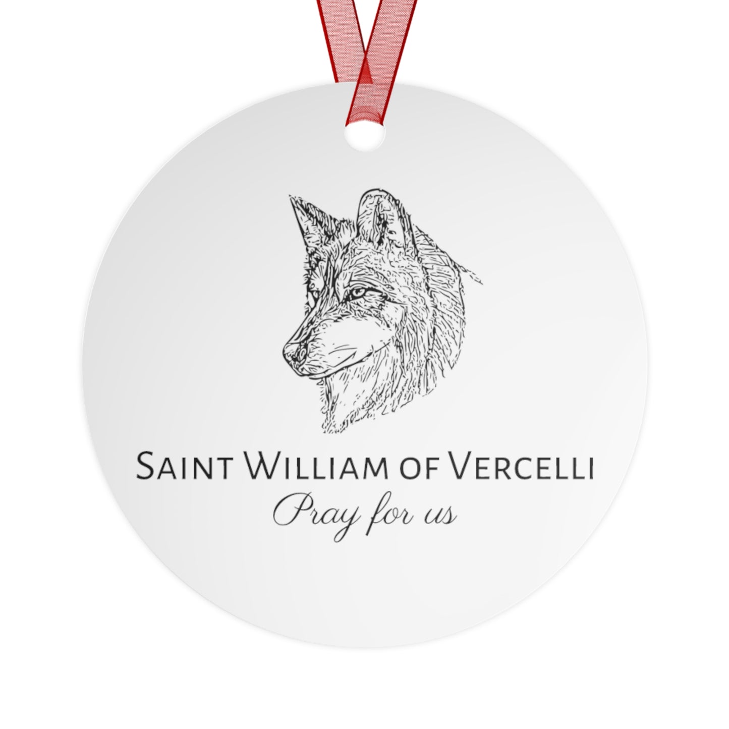 Saint William of Vercelli Metal Ornament - Religious Holiday Christmas Ornament and Keepsake - Catholic Religious Keepsake