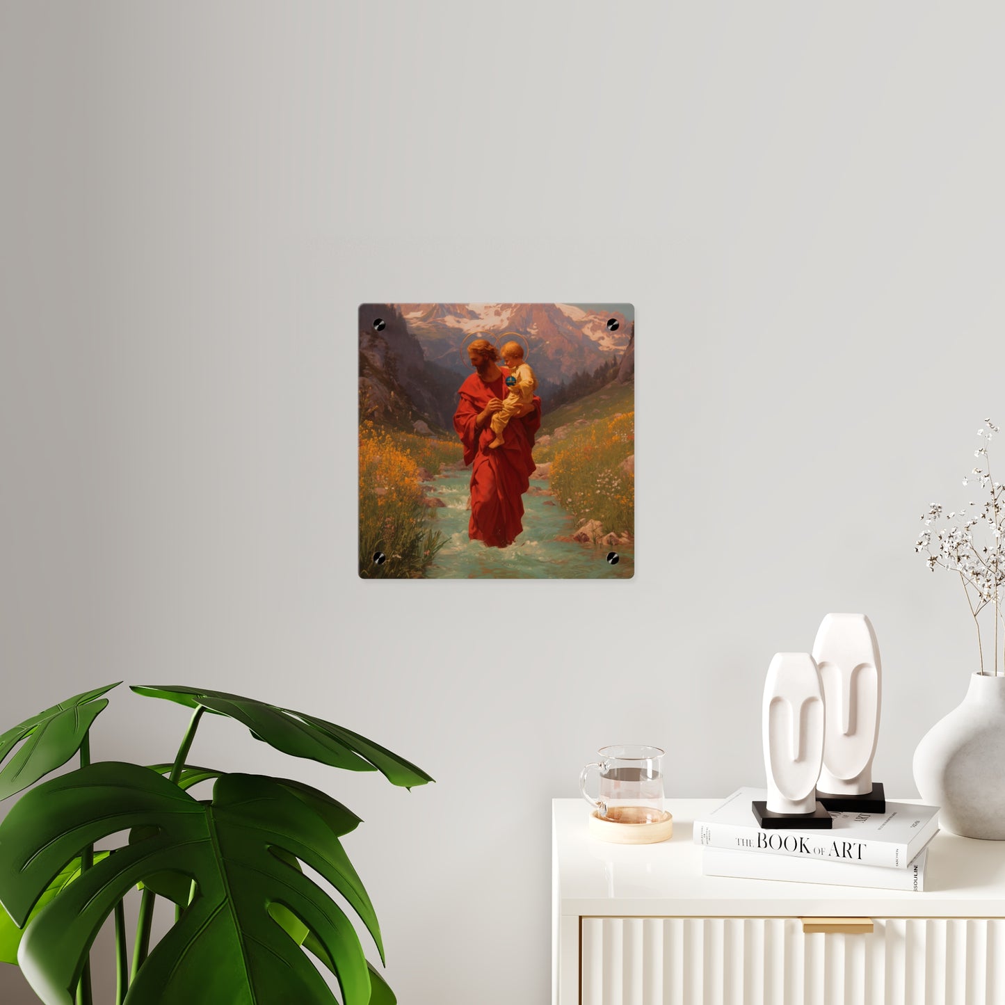 Saint Christopher Wall Art Panel - Ready to Hang Acrylic Print - Catholic Saint Art - Patron Saint Print - No Frame needed