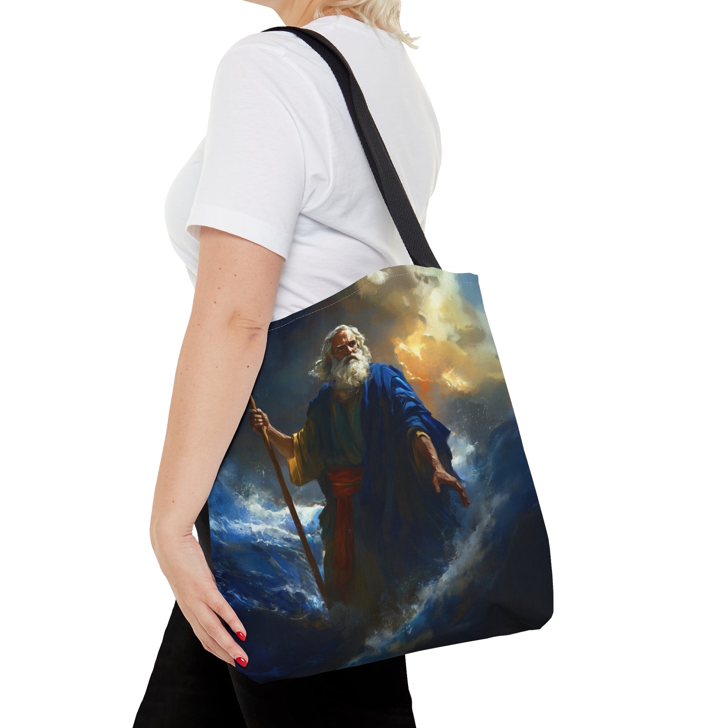 Moses Before the Trembling Sea - Tote Bag - Large Medium Small Faith Art Bag - Catholic Faith Purse