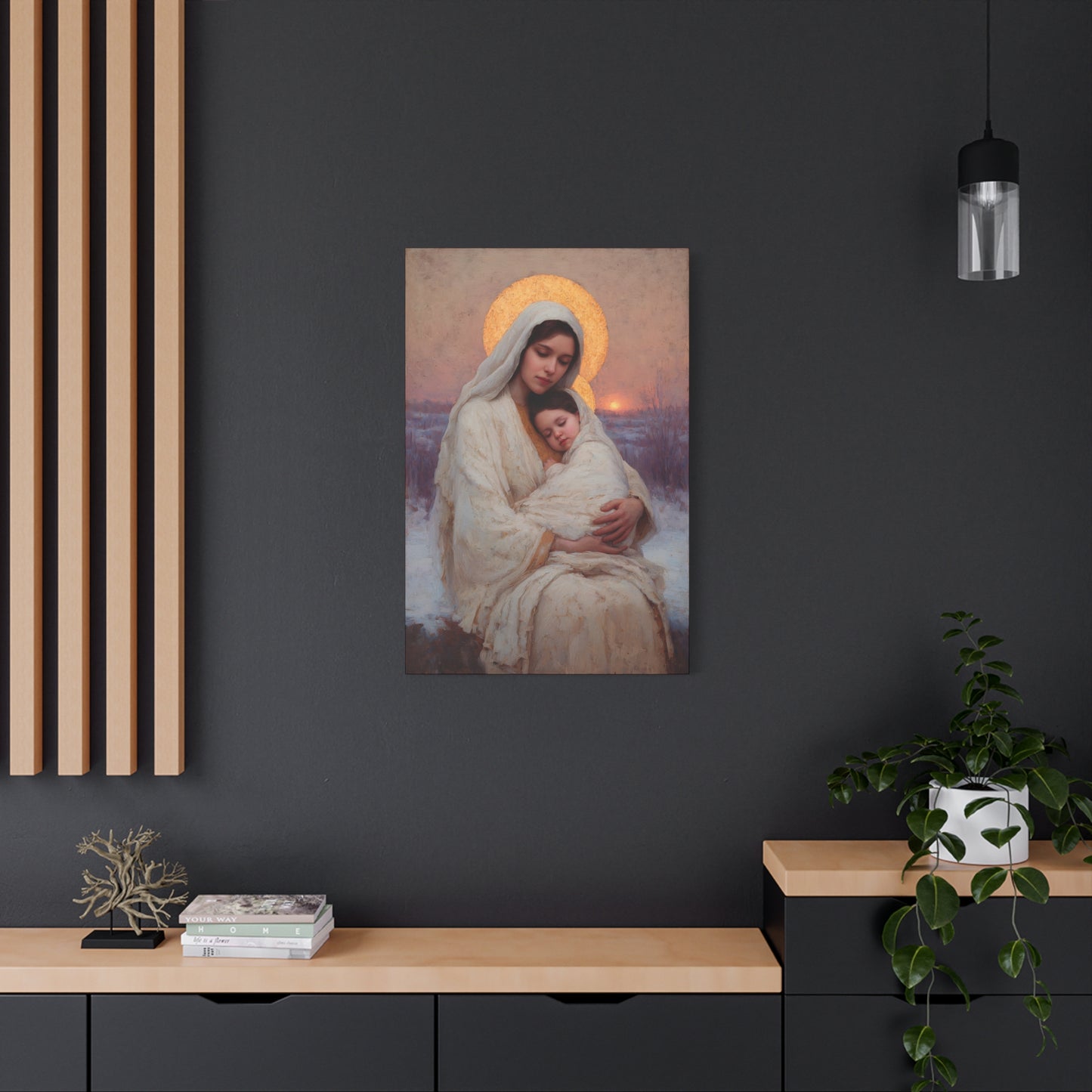 The Love That Stays - Mother Mary and the Christ Child - Gallery Wrapped Canvas - Print - Religious Art for your Home - Catholic Art Print