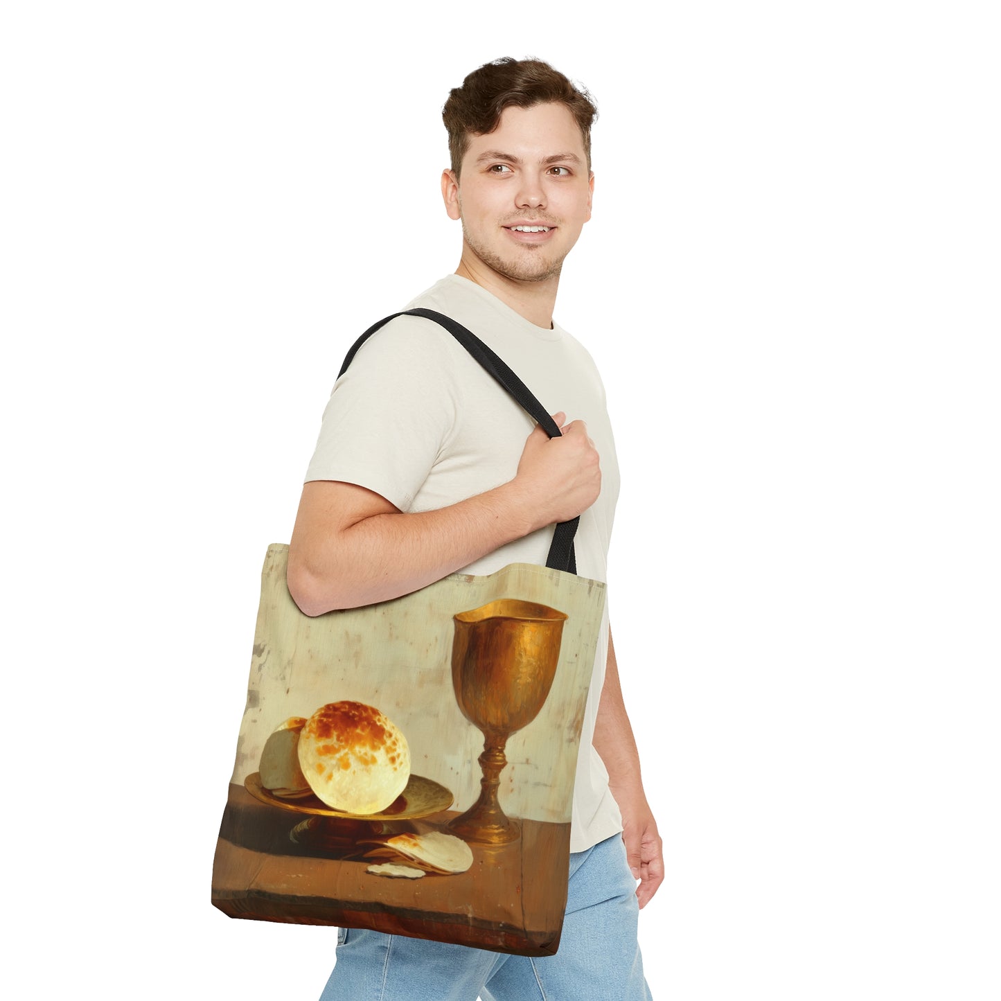 Cup of Sorrows, Bread of Life Tote Bag - Large Medium Small Faith Art Bag - Catholic Faith Purse - Double Sided