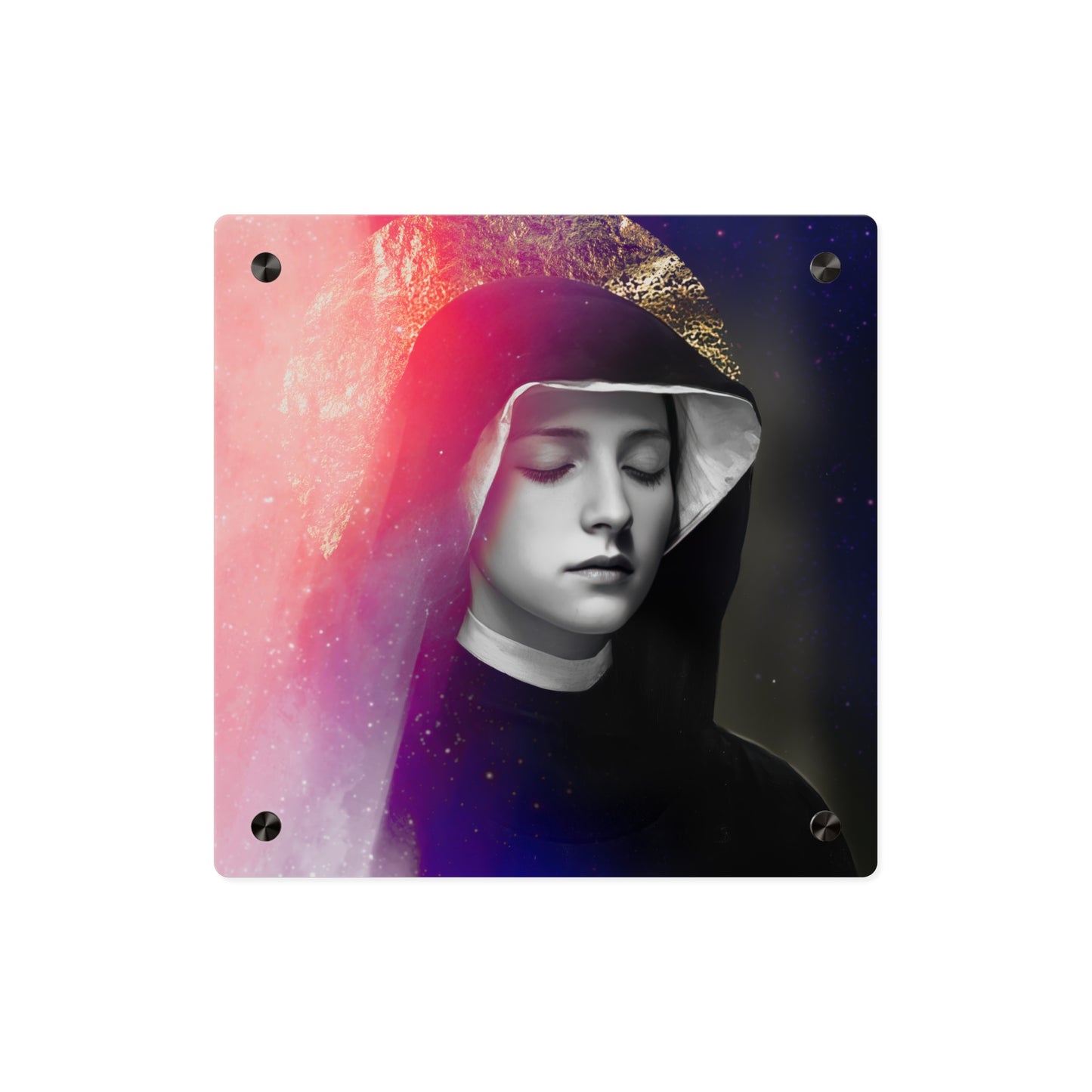 Saint Faustina Kowalska Wall Art Panel - Ready to Hang Acrylic Print - Catholic Saint Art - Patron Saint Print - No Frame needed