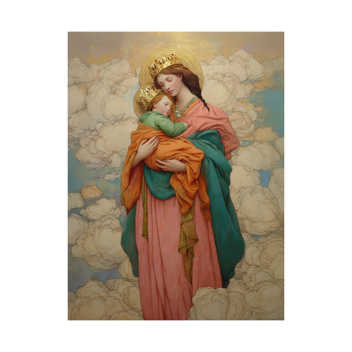 Our Lady, Strong and Tender - Mary, Help of Christians - Sanctified Souls Print - Multiple Sizes - Premium Matte Vertical Posters