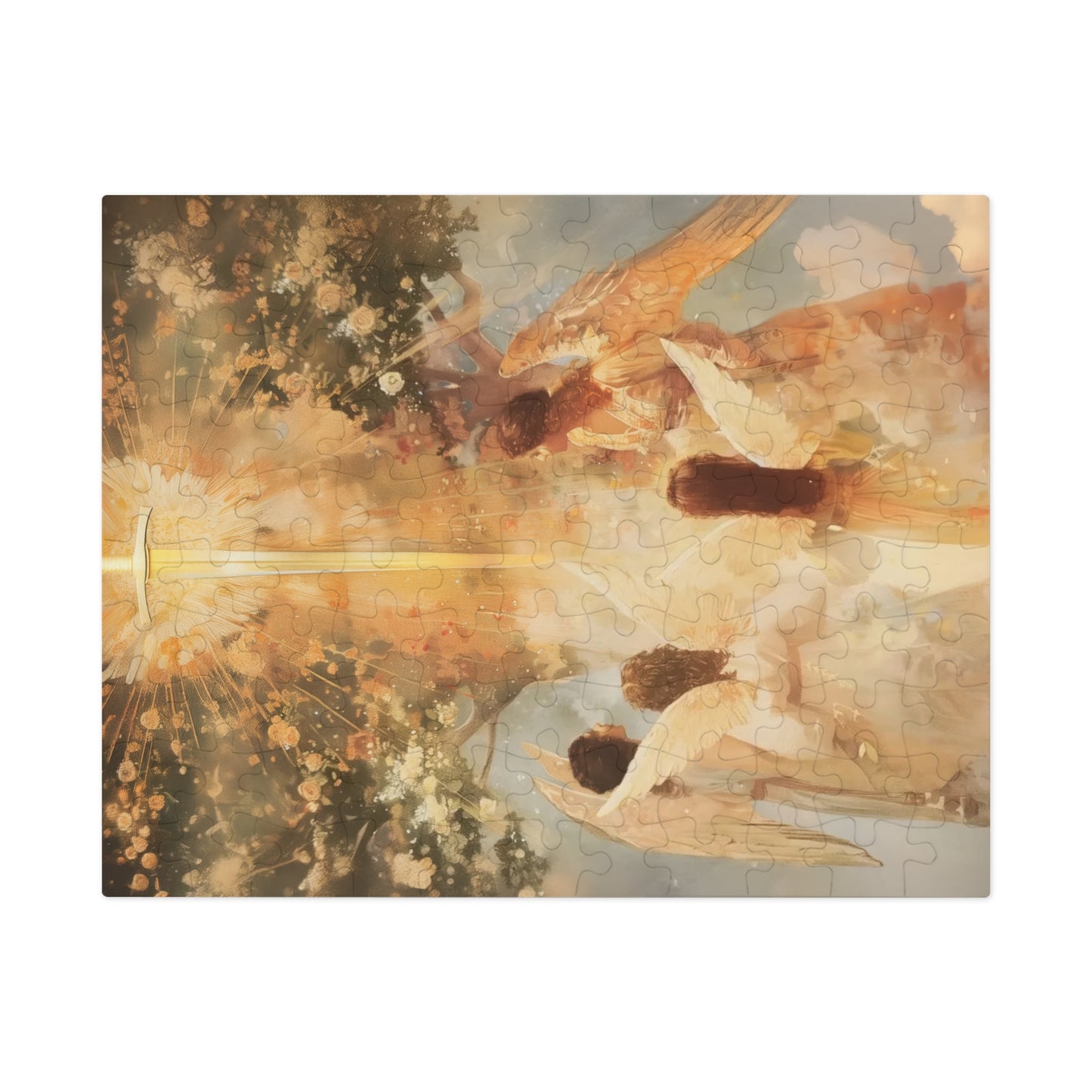 The Watchers of the First Dawn - Guardians of Eden - Puzzle & Keepsake Tin - Religious Jigsaw Puzzle (30, 110, 252, 500,1000-Piece)