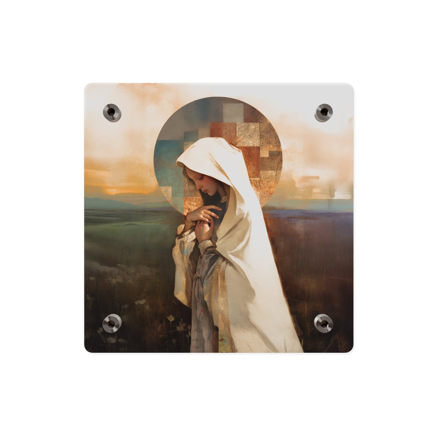 Our Lady of the Prairie Wall Art Panel - Ready to Hang Acrylic Print - Catholic Saint Art - Patron Saint Print