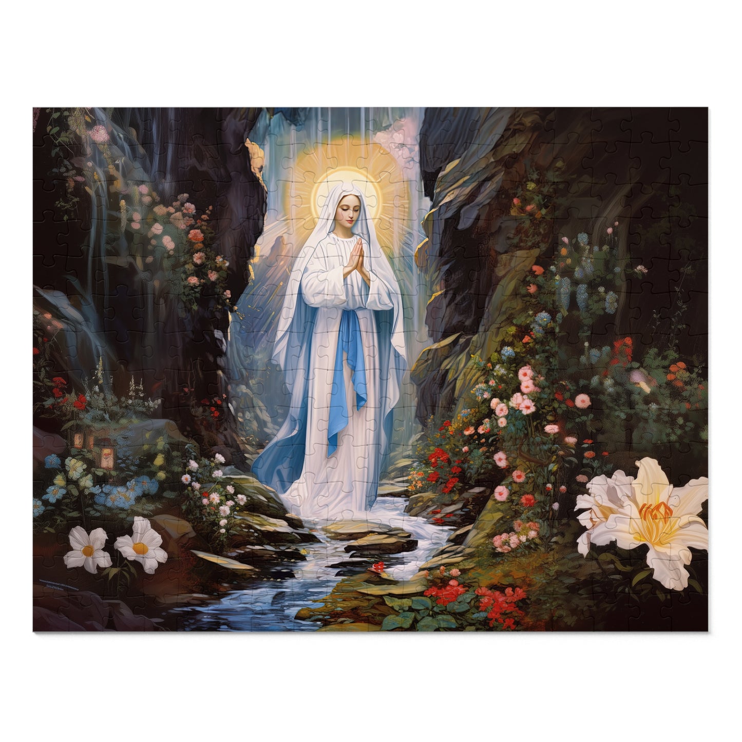 Our Lady of Lourdes - Puzzle and Keepsake Tin - Religious Jigsaw Puzzle (30, 110, 252, 500,1000-Piece) - Religious Puzzle