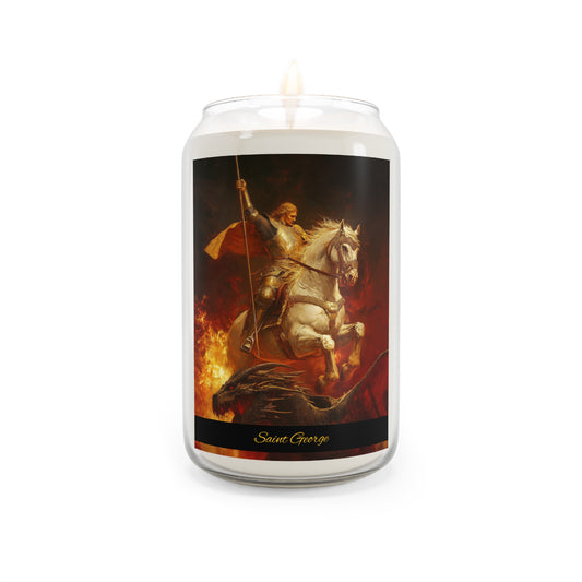 Saint George - Scented Prayer Candle, 13.75oz -  Candle - Catholic Art - prayer room Scented Candle - Religious Saint