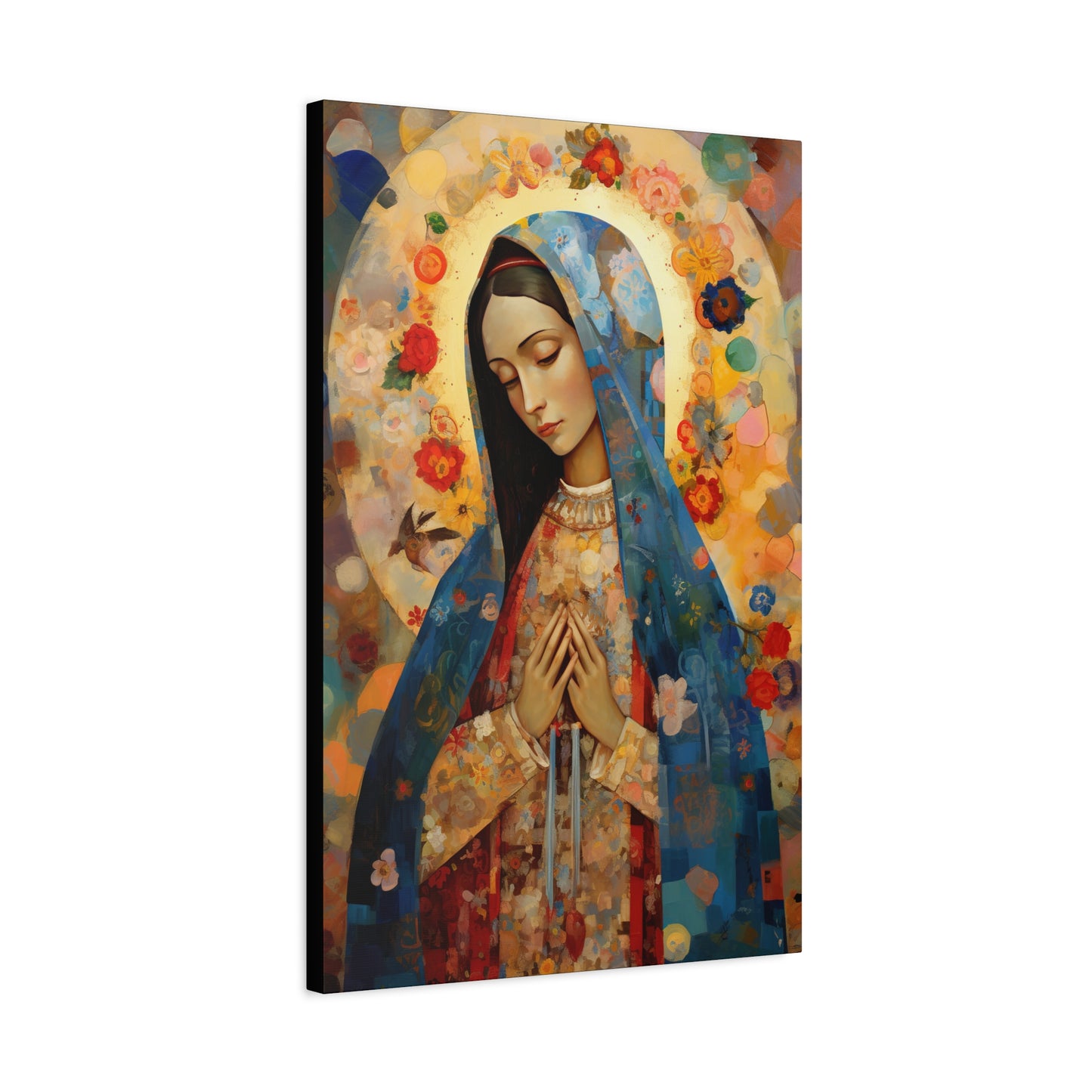 Mary's Silent Blessing - Museum Wrapped Canvas - Sanctified Souls Print - Religious Art for your Home - The Virgin Mary
