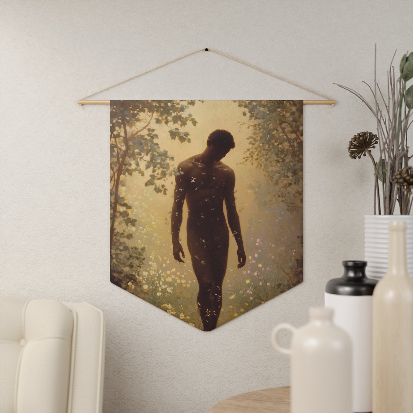 Saint Adam Pennant / Banner / Wall Hanging - Prayer room art - 18" x 21" - Catholic - Large Banner