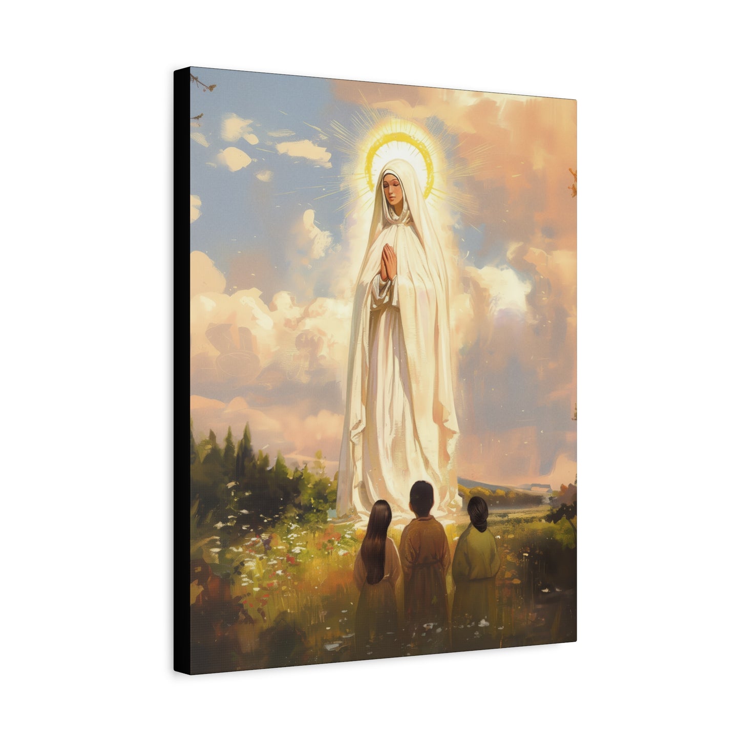 Our Lady of Fátima - Gallery Wrapped Canvas - Print - Religious Art for your Home - Catholic art print - prayer room art