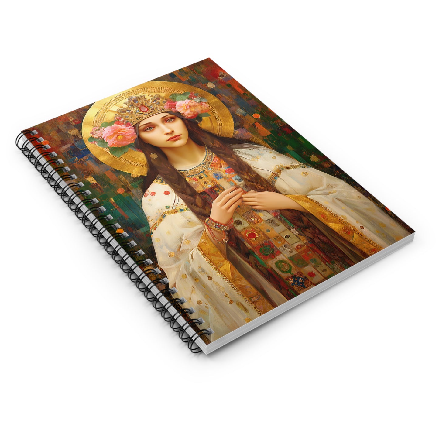 Saint Elizabeth of Hungary Journal - Sanctified Souls Art - Religious Based Notebook - Spiral Notebook - Ruled Line
