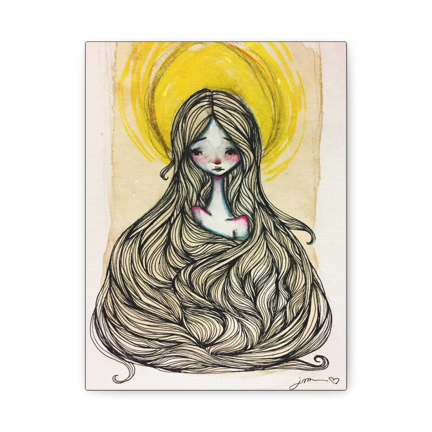 Saint Agatha of Sicily Canvas Print - Hand-Drawn Catholic Art Print | Christian Sacred Wall Art | Sanctified Solocosmo Religious Artwork