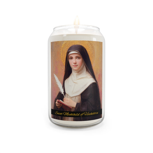 Saint Mechtildis / Mechtide of Hefta / Mechthild of Hackeborn - Scented Prayer Candle, 13.75oz - Tall Size - Religious Prayer Candle
