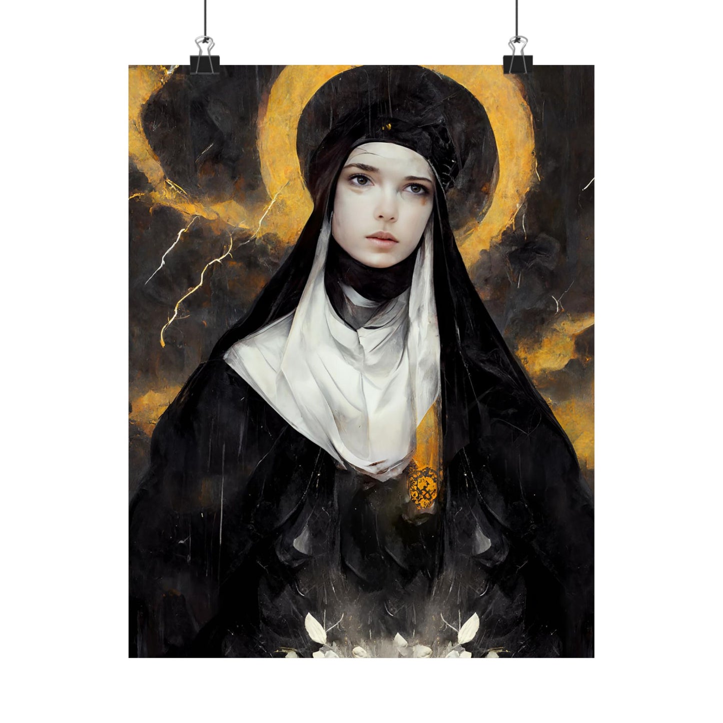 Saint Scholastica Print - Sanctified Souls Print - Multiple Sizes - Premium Matte Vertical Posters
