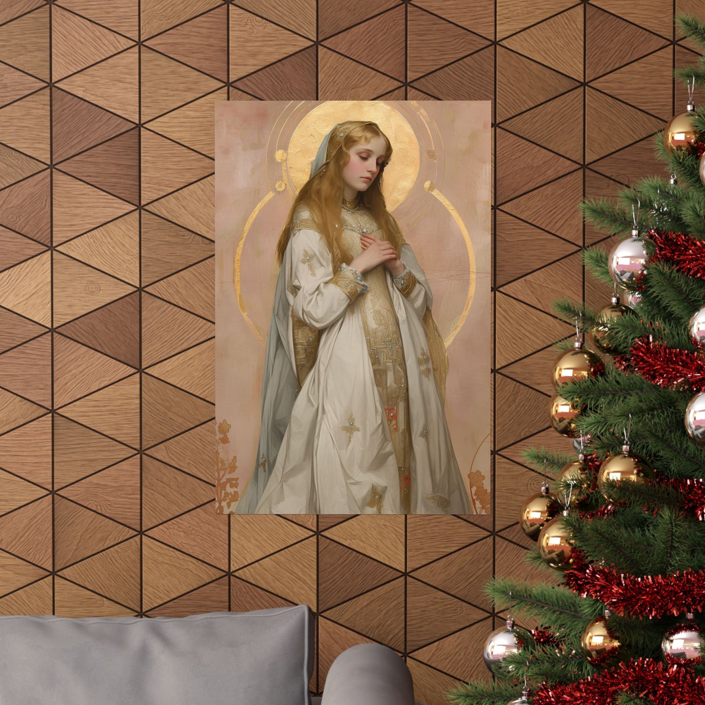 Saint Waldetrudis / Waltrude or Waudru - Sanctified Souls Print - Multiple Sizes - Premium Matte Vertical Posters - Catholic Saint Art