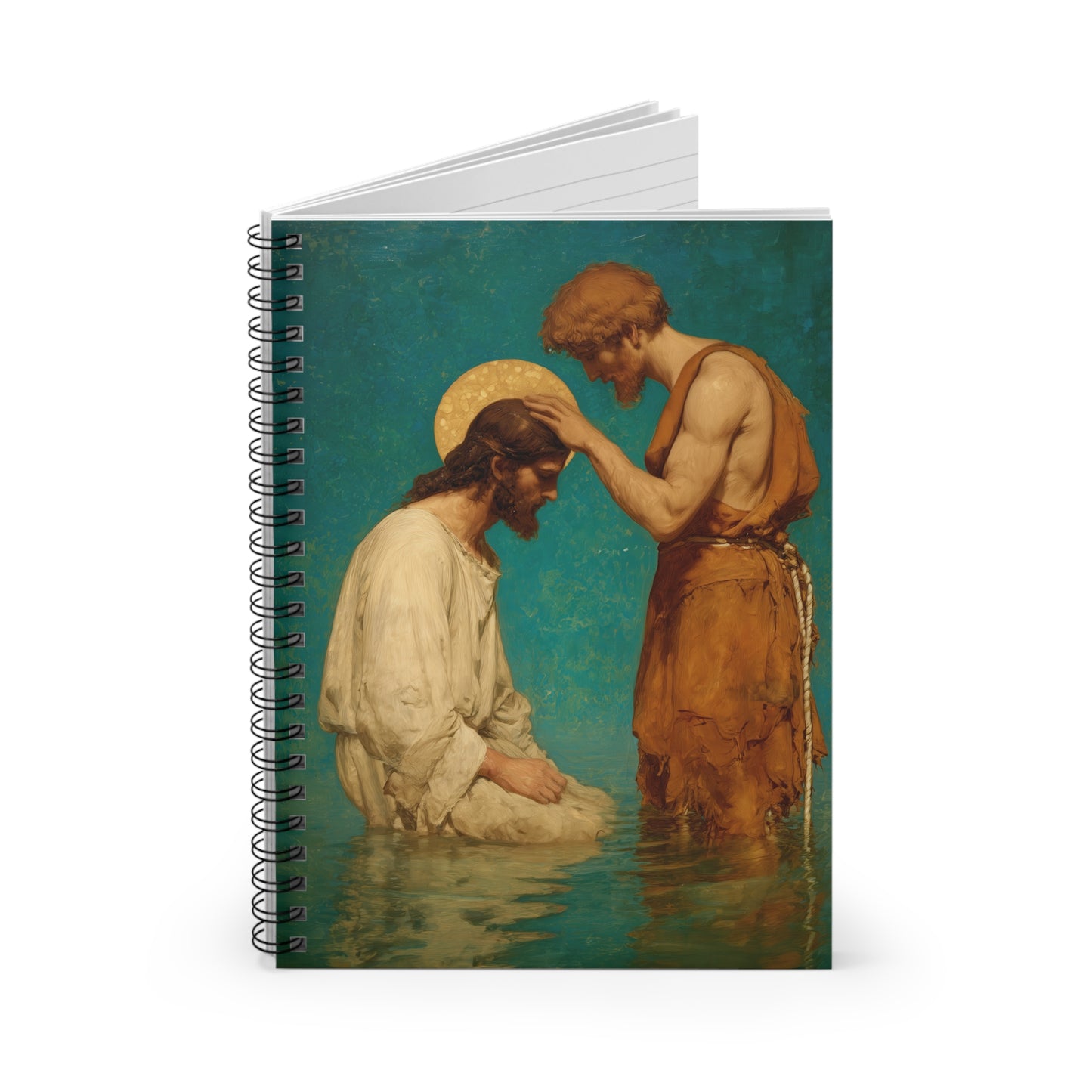 Saint John the Baptist, The Prophet and the Promise - Sanctified Souls Art - Religious Based Notebook - Spiral Notebook - Ruled - Catholic