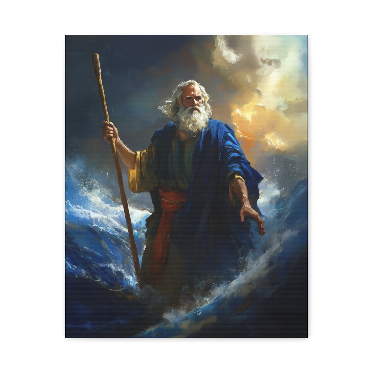 Moses Before the Trembling Sea - Gallery Wrapped Canvas - Print - Religious Art for your Home - Catholic Art