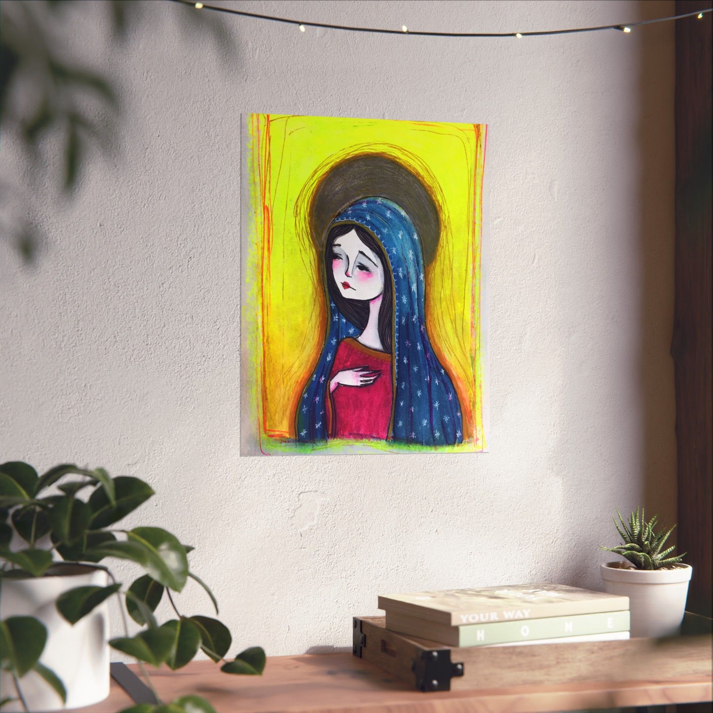 Our Lady of Guadalupe Poster Print - Hand-Drawn Catholic Art Print | Marian Devotional Wall Art | Sanctified Solocosmo Religious Poster