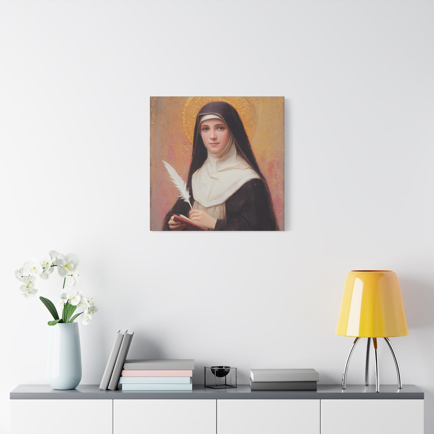 Saint Mechtildis / Mechtide of Hefta / Mechthild of Hackeborn - Gallery Wrapped Canvas - Print - Religious Art for your Home - Catholic Art