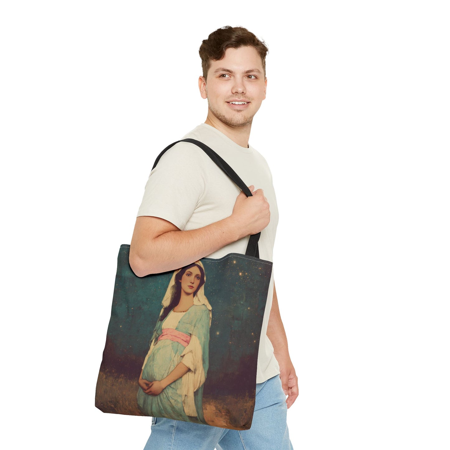 Our Lady of 'O' - Our Lady of Expectation - Mother Mary - Marian Art - Tote Bag - Large Medium Small Faith Art Bag - Tote Purse