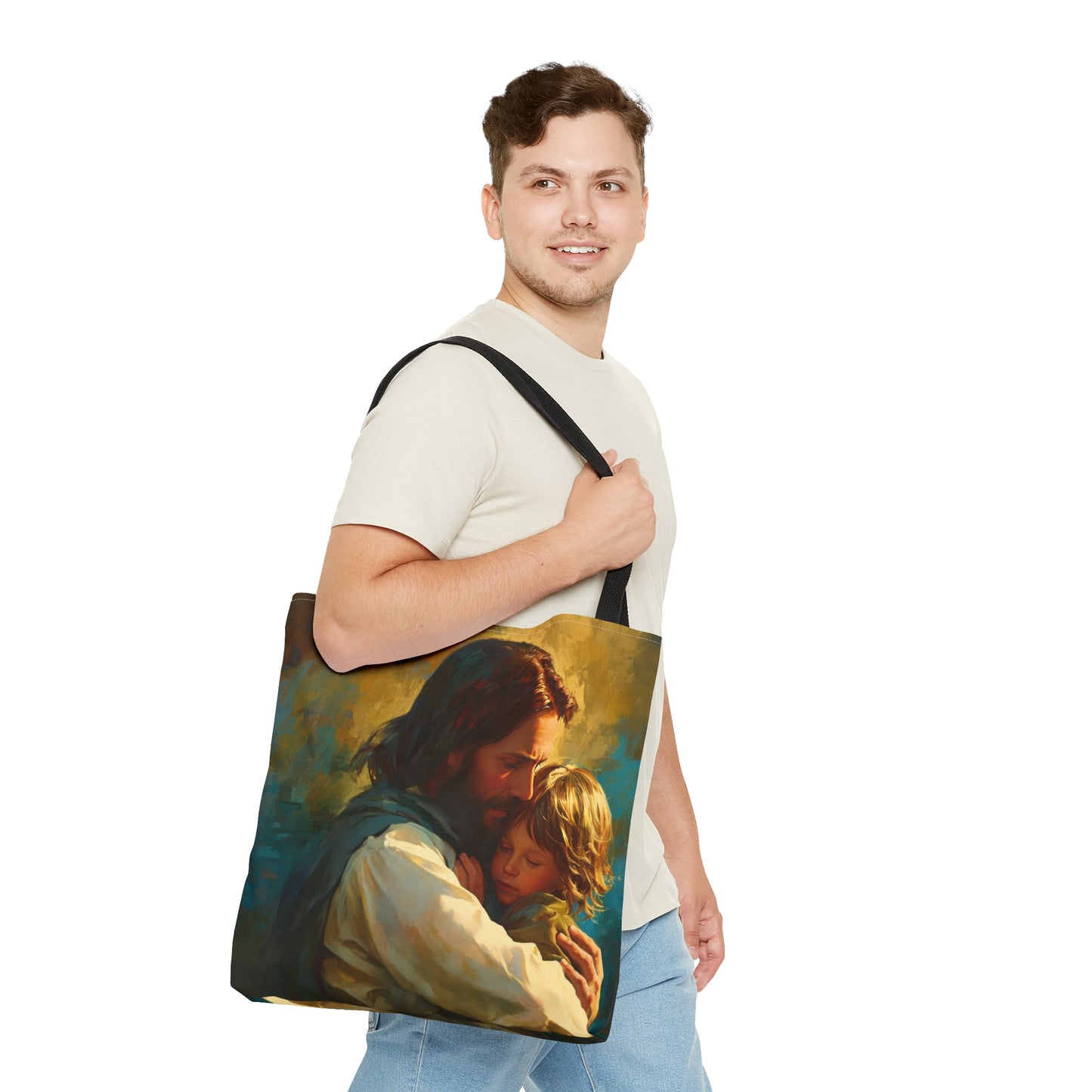 Christ's Compassionate Embrace Tote Bag - Large Medium Small Faith Art Bag - Catholic Faith Purse - Religious Carry All