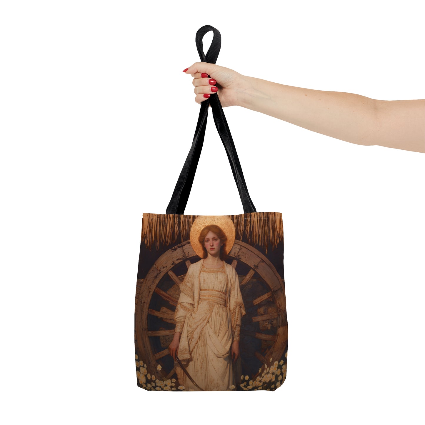 Saint Catherine of Alexandria - Tote Bag - Large Medium Small Faith Art Bag - Bible Study Faith Purse - Double Sided