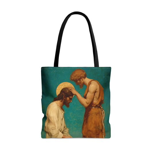 Saint John the Baptist, The Prophet and the Promise - Tote Bag - Large Medium Small Faith Art Bag - Catholic Faith Purse - Double Sided