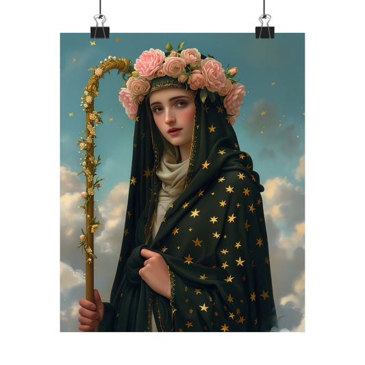 Saint Aldegund / Saint Aldegundis  - Sanctified Souls Print - Multiple Sizes - Premium Matte Vertical Posters