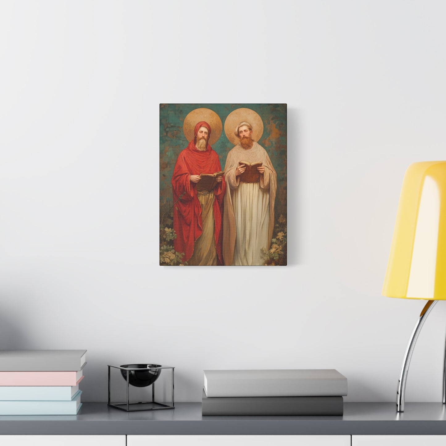 Saints Cosmas and Damian - Multiple Sizes - Catholic Home art - Museum Wrapped Canvas - Sanctified Souls Print - Catholic Martyr Art