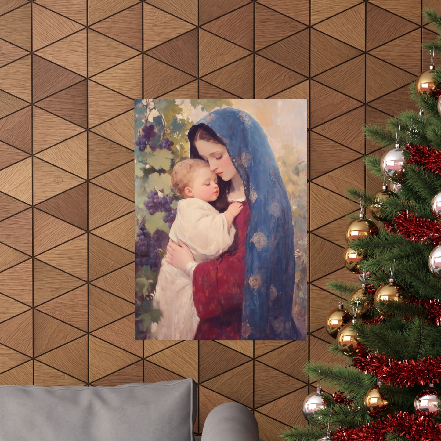 Our Lady of the Grapes / Out Lady of the Harvest - Sanctified Souls Print - Multiple Sizes - Premium Matte Vertical Posters - Mother Mary