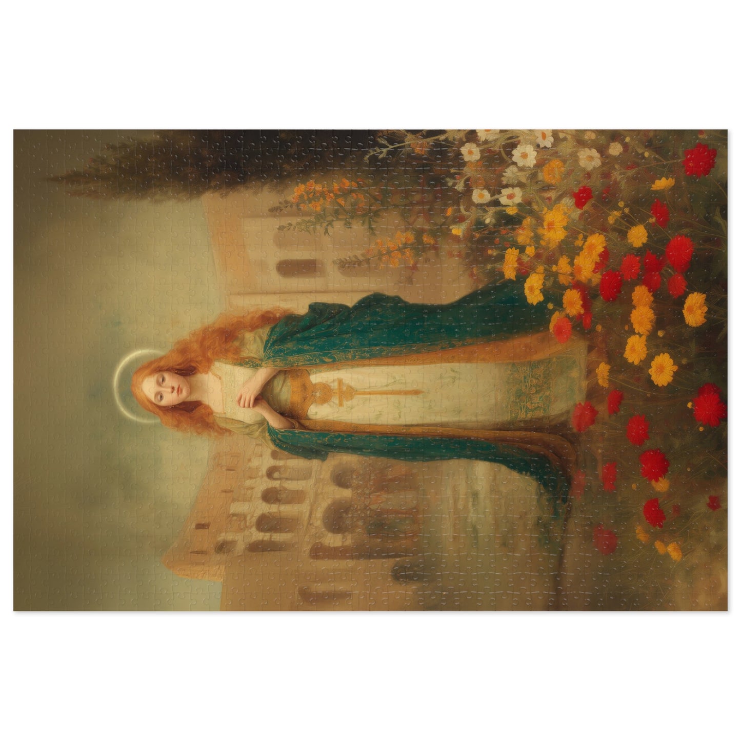 Saint Justina - Puzzle and Tin - Religious Jigsaw Puzzle (30, 110, 252, 500,1000) - Gift Catholic Families - Religious Art Puzzle