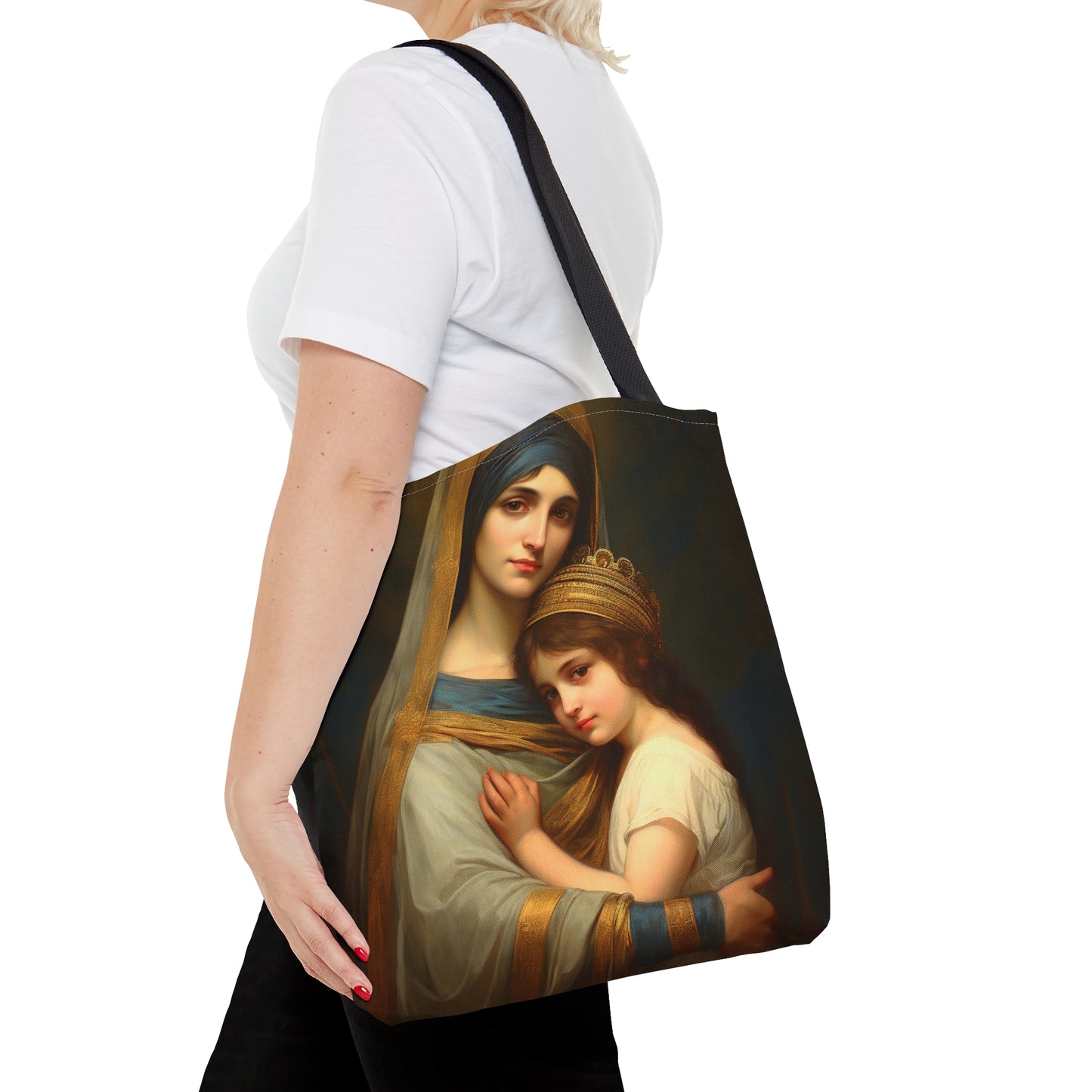 Saint Anne and Young Mother Mary  Tote Bag - Large Medium Small Faith Art Bag - Re usable Tote Purse - Double Sided - Catholic Art Bag