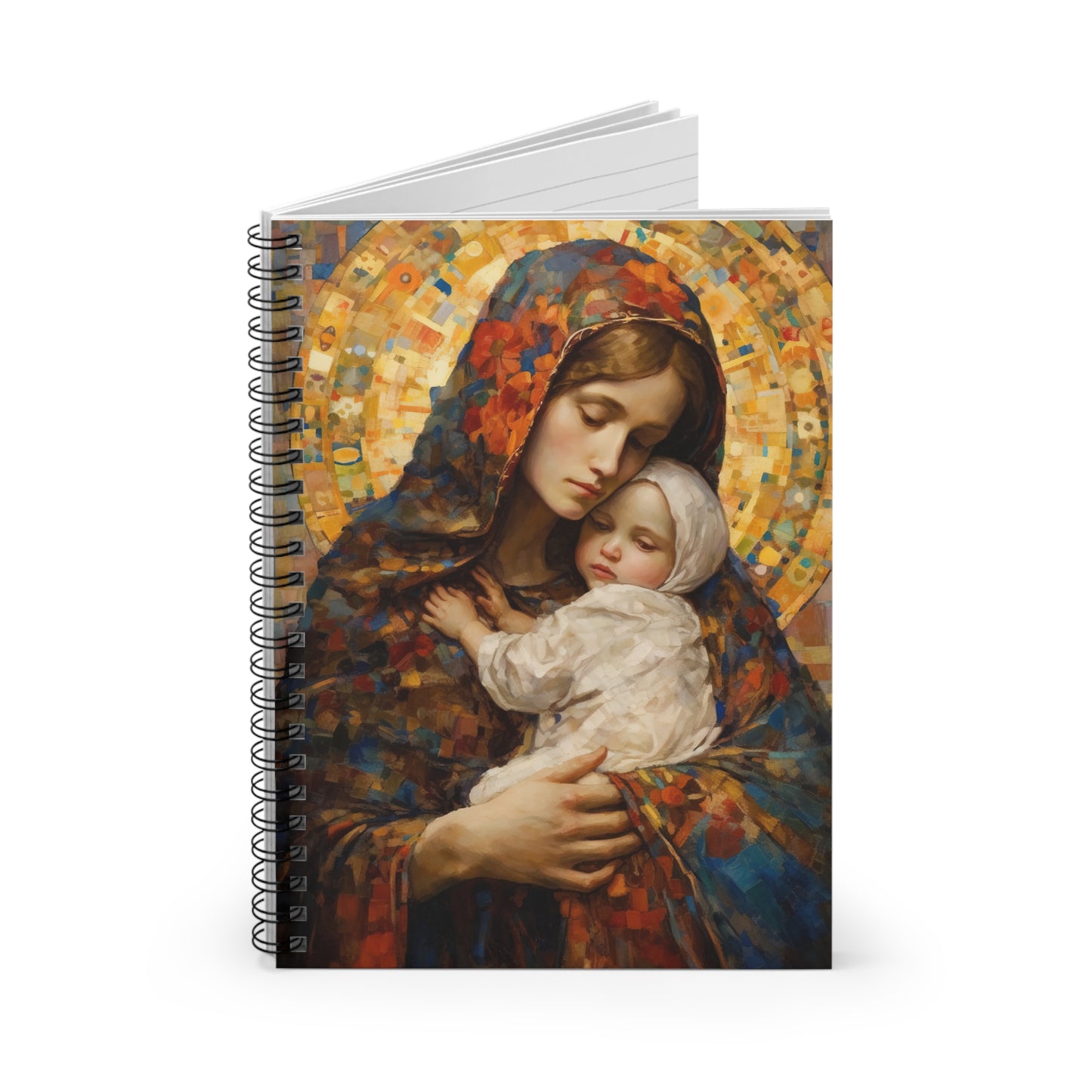 Holy Maternal Bond - Mary and the Christ Baby - Journal - Religious Based Notebook - Spiral Notebook