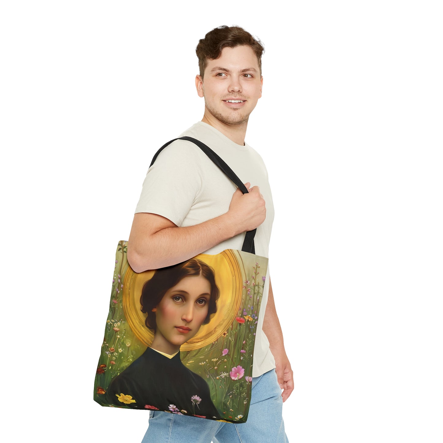 Saint Bartolomea Capitanio Tote Bag - Large Medium Small Faith Art Bag - Catholic Faith Purse - Religious Carry All Reusable Tote Bag