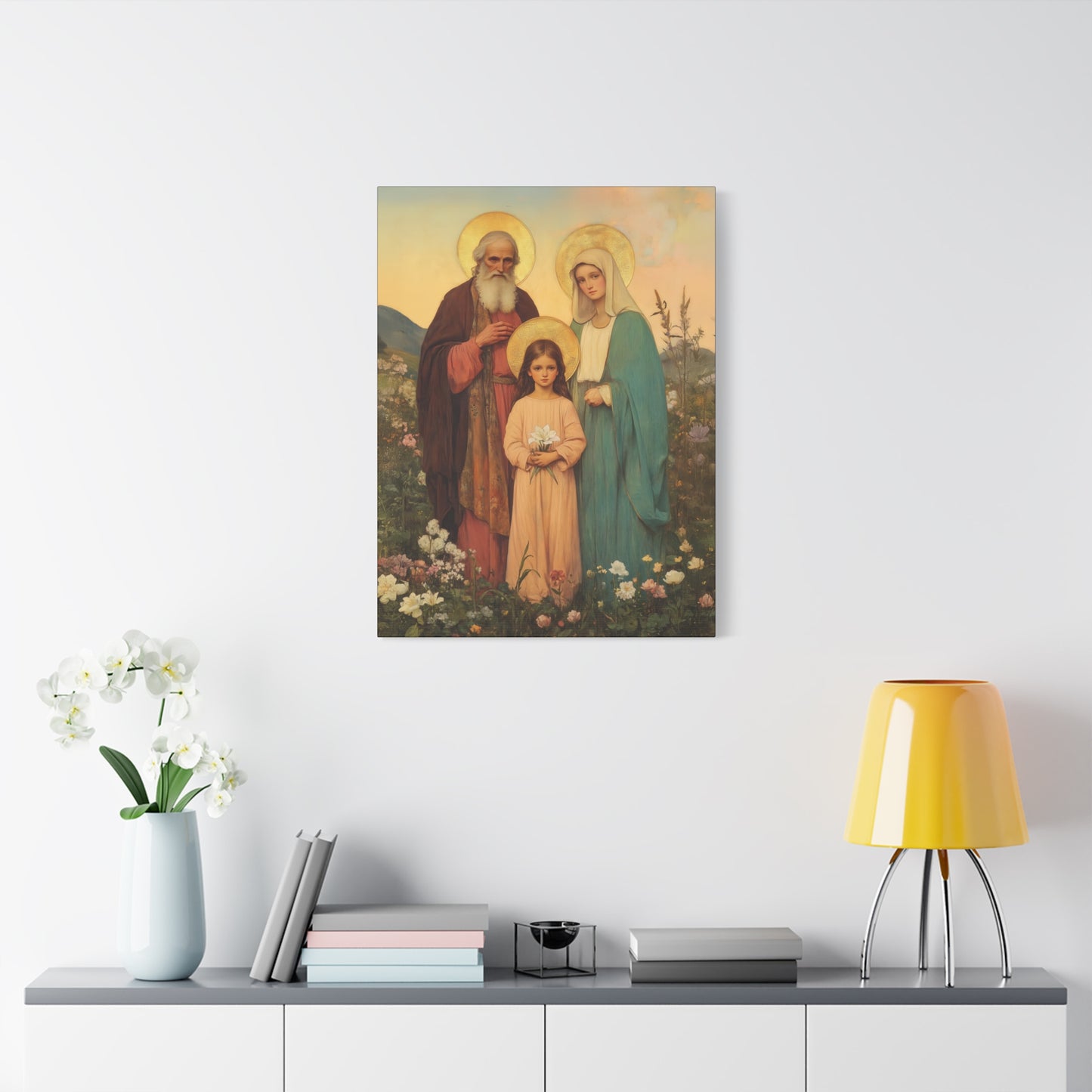 Saints Joachim and Anne with Young Mary - Gallery Wrapped Canvas - Print - Religious Art for your Home - Catholic Art