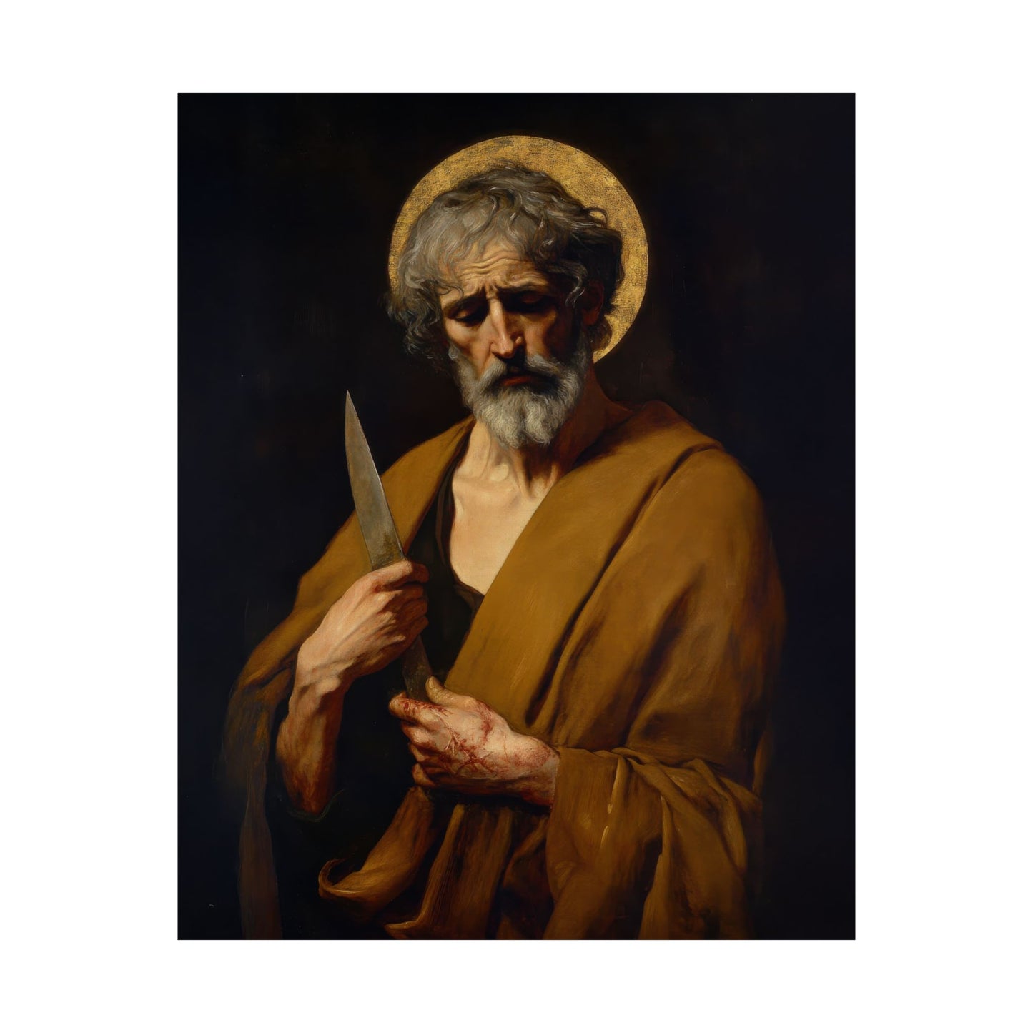 Saint Bartholomew the Apostle - Sanctified Souls Print - Multiple Sizes - Premium Posters - Catholic Art - Christian Home Decor Artwork