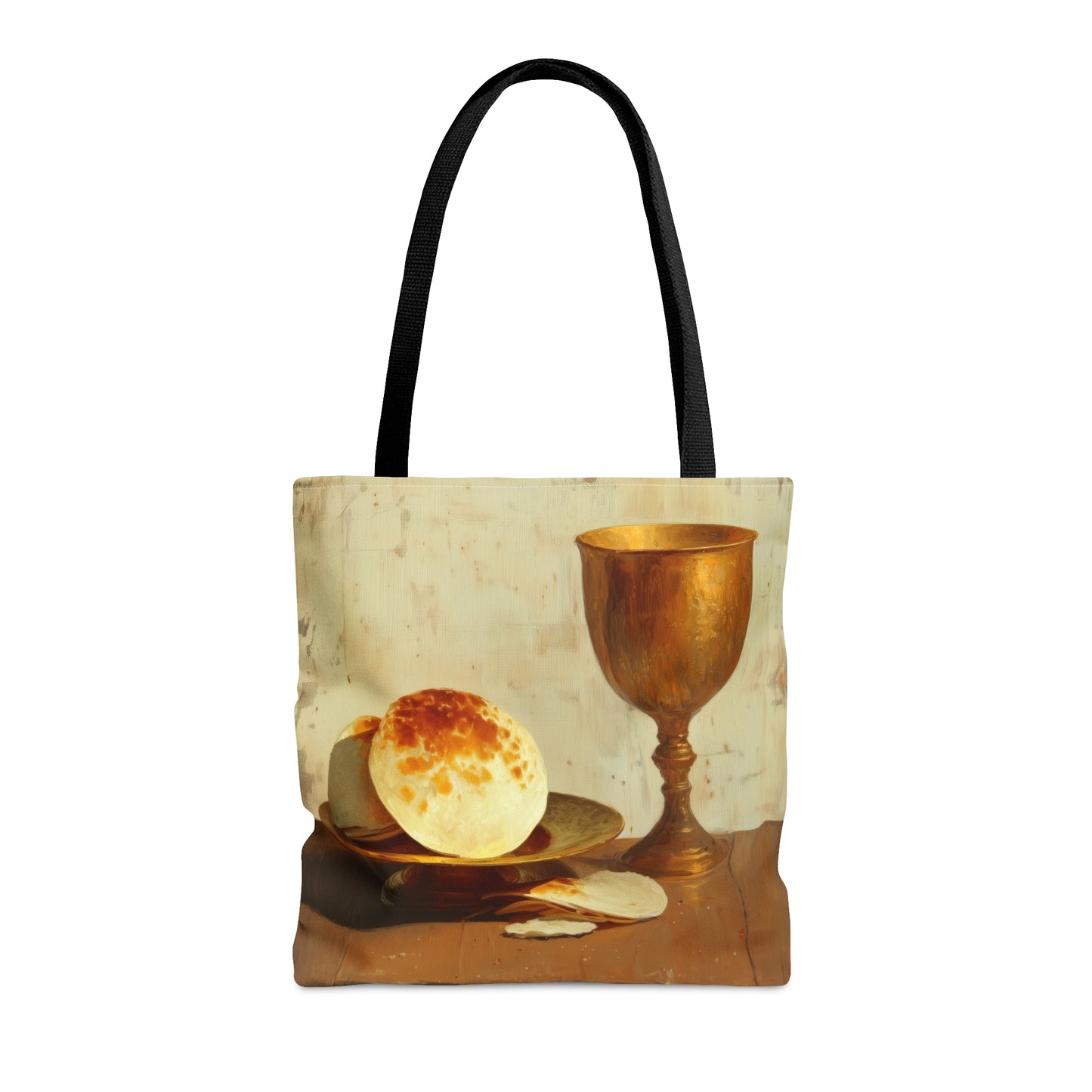 Cup of Sorrows, Bread of Life Tote Bag - Large Medium Small Faith Art Bag - Catholic Faith Purse - Double Sided