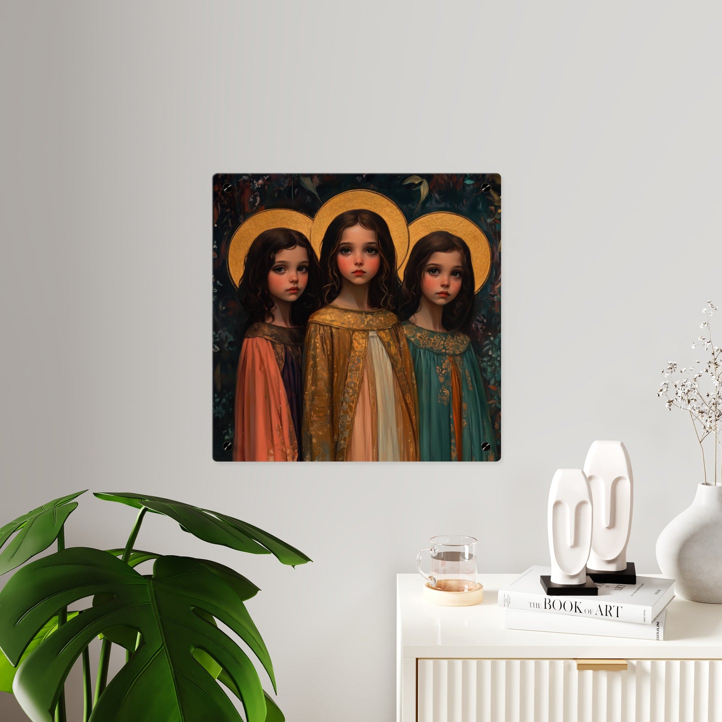 Saints Faith, Hope and Charity Acrylic Wall Art Panel - Ready to Hang Acrylic Print - Catholic Saint Art Print - Sister Art