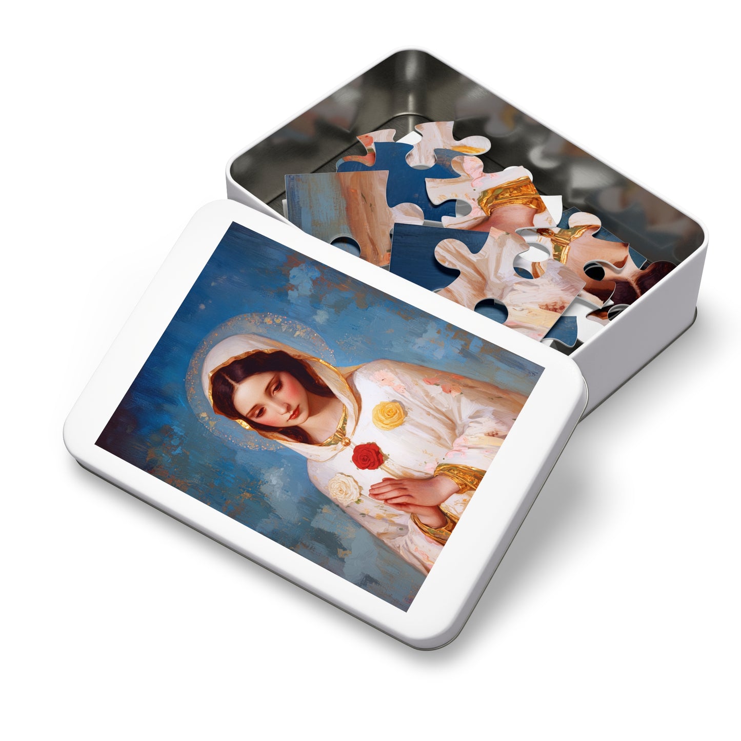 Rosa Mystica - Mystical Rose - Mother Mary - Marian Art - Puzzle - Keepsake Tin - Jigsaw Puzzle (30, 110, 252, 500,1000-Piece)