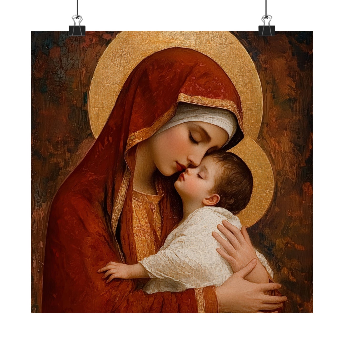 Our Lady of Tenderness - Mother Mary and the Christ Child - Marian Art - Sanctified Souls Print - Multiple Sizes - Premium Vertical Posters