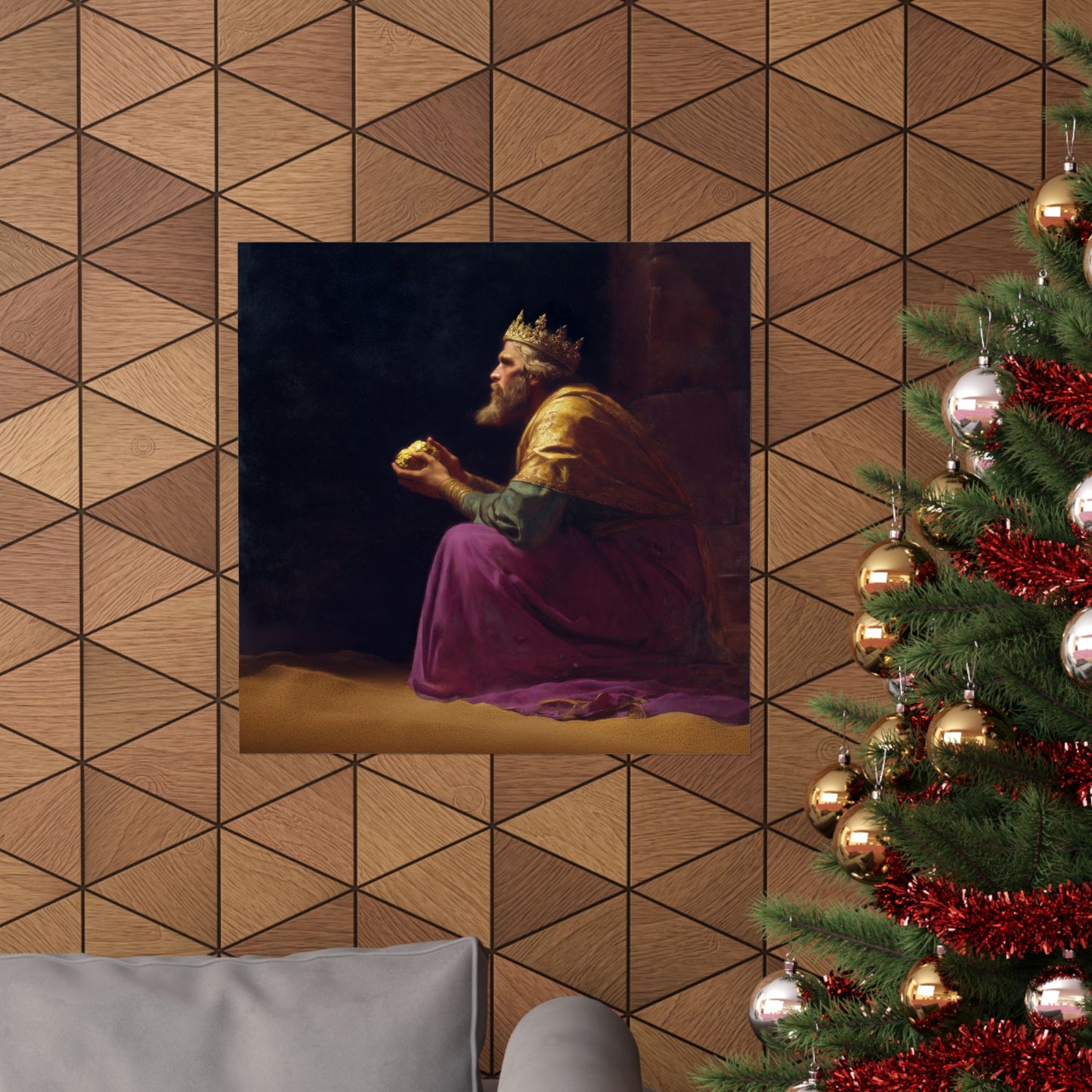 Melchior and the Gift Fit for a King - 3 Wise Men - Sanctified Souls Print - Multiple Sizes - Premium Matte Vertical Posters