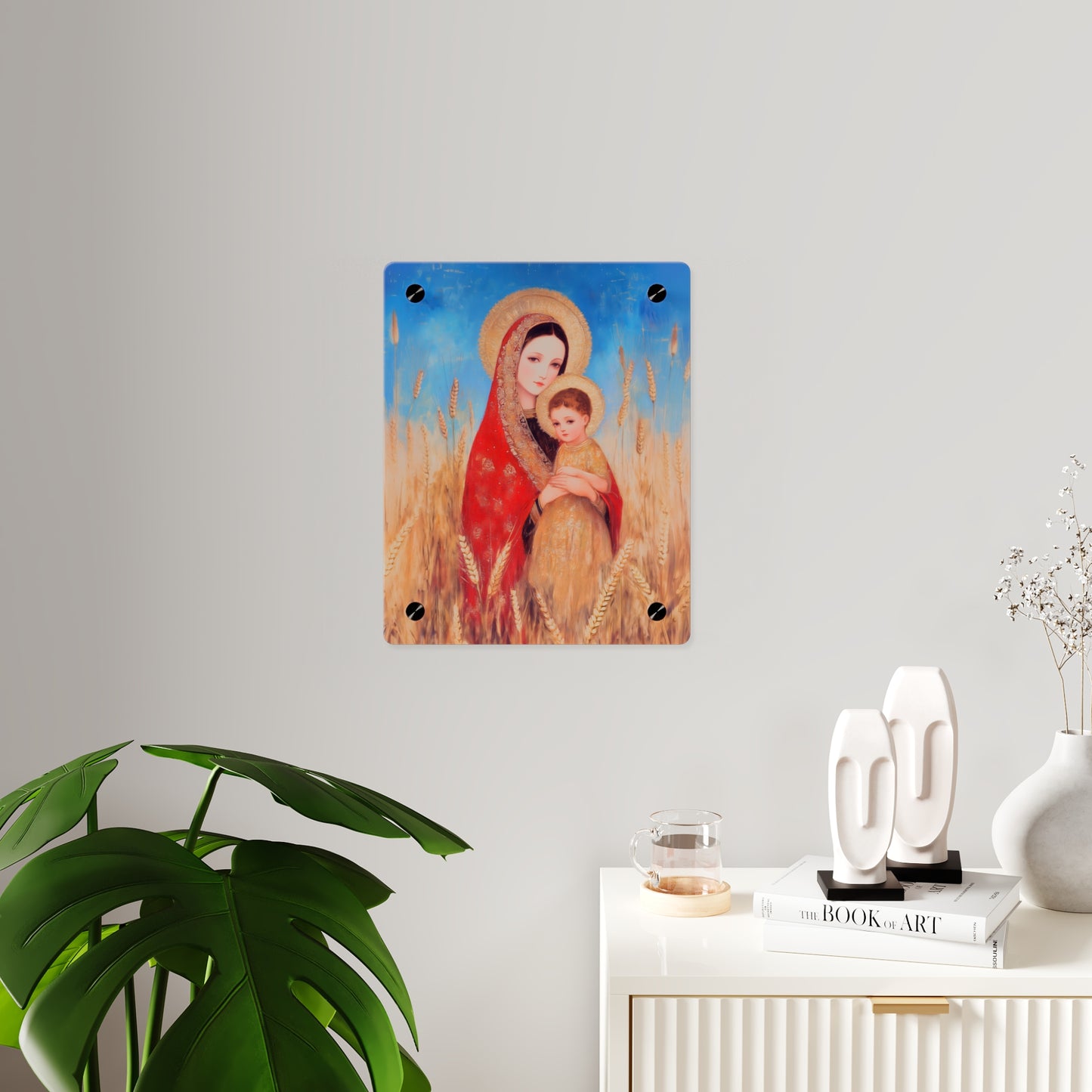 Our  Lady of the Harvest - Wall Art Panel - Ready to Hang Acrylic Print - Catholic Saint Art - Patron Saint Print