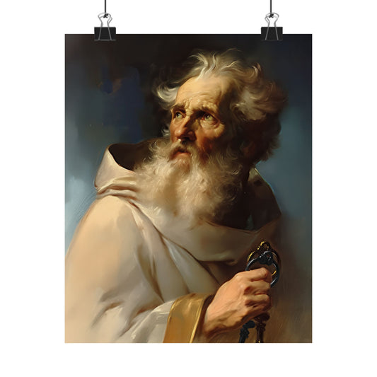 Saint Peter the Apostle - Sanctified Souls Print - Multiple Sizes - Premium Posters - Catholic Art - Christian Home Decor Artwork