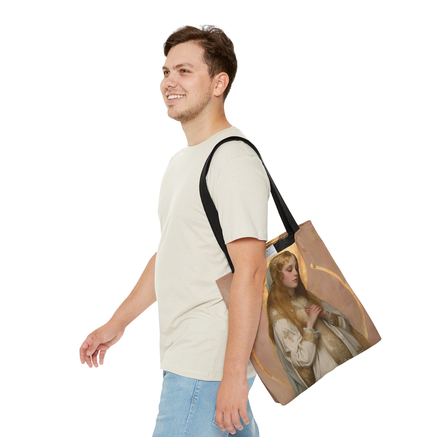 Saint Waldetrudis / Waltrude or Waudru Tote Bag - Purse - Three sizes - Large Medium Small Faith Art Bag - Catholic purse - Double Sided
