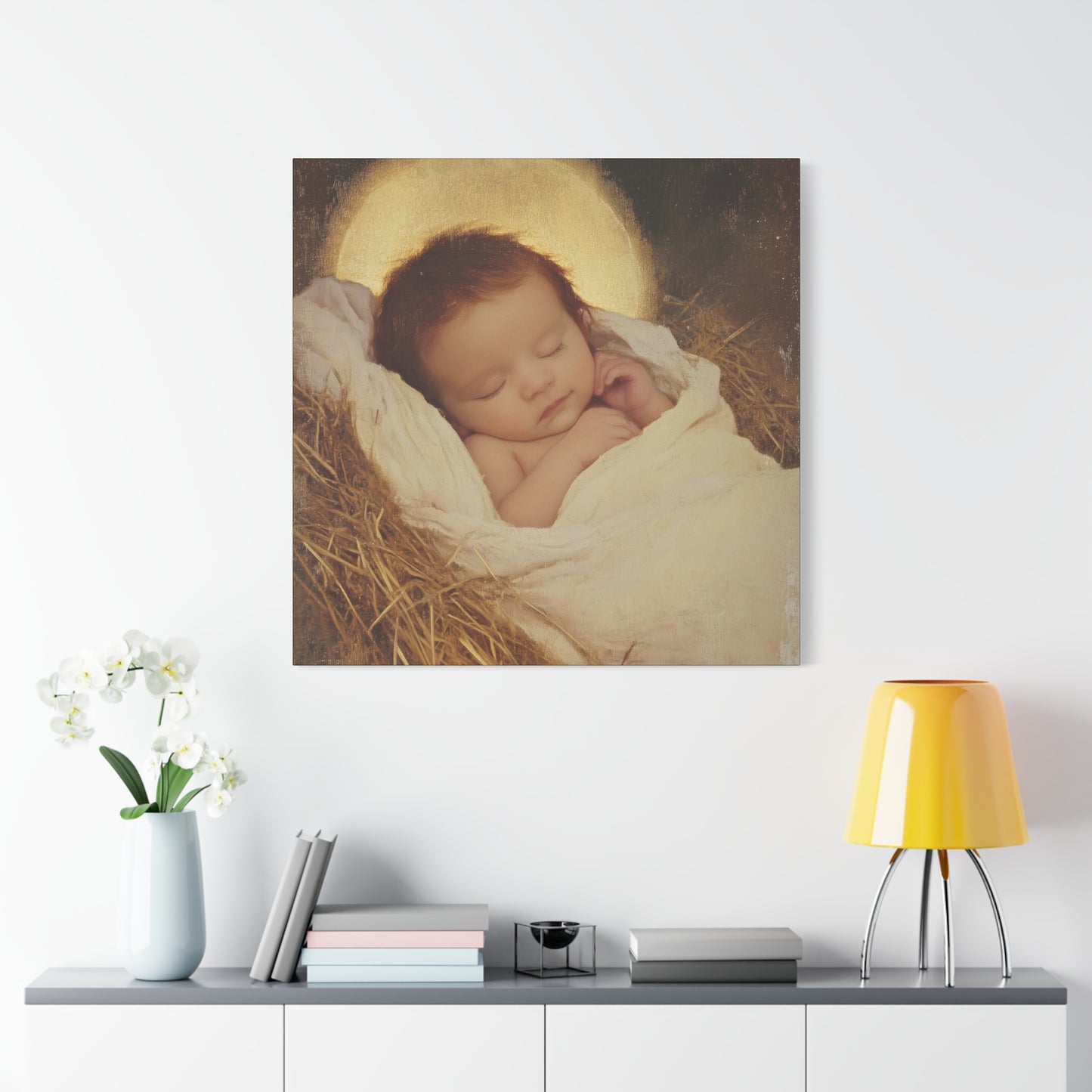 Jesus, the Newborn Light of the World - Gallery Wrapped Canvas - Print - Religious Art for your Home - Catholic Art Print