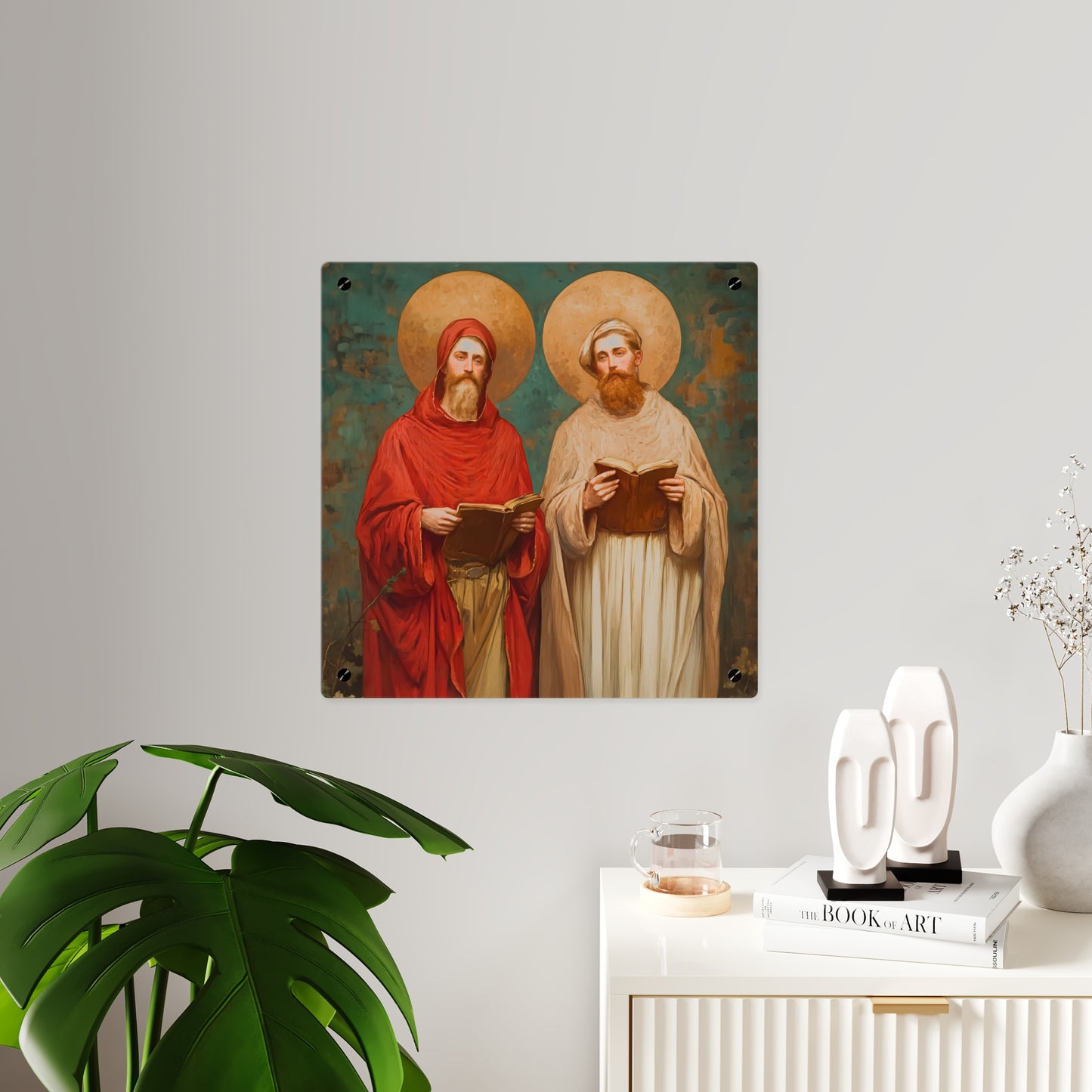 Saints Cosmas and Damian Wall Art Panel - Ready to Hang Acrylic Print - Catholic Saint Art - Patron Saint Print - Martyr Art