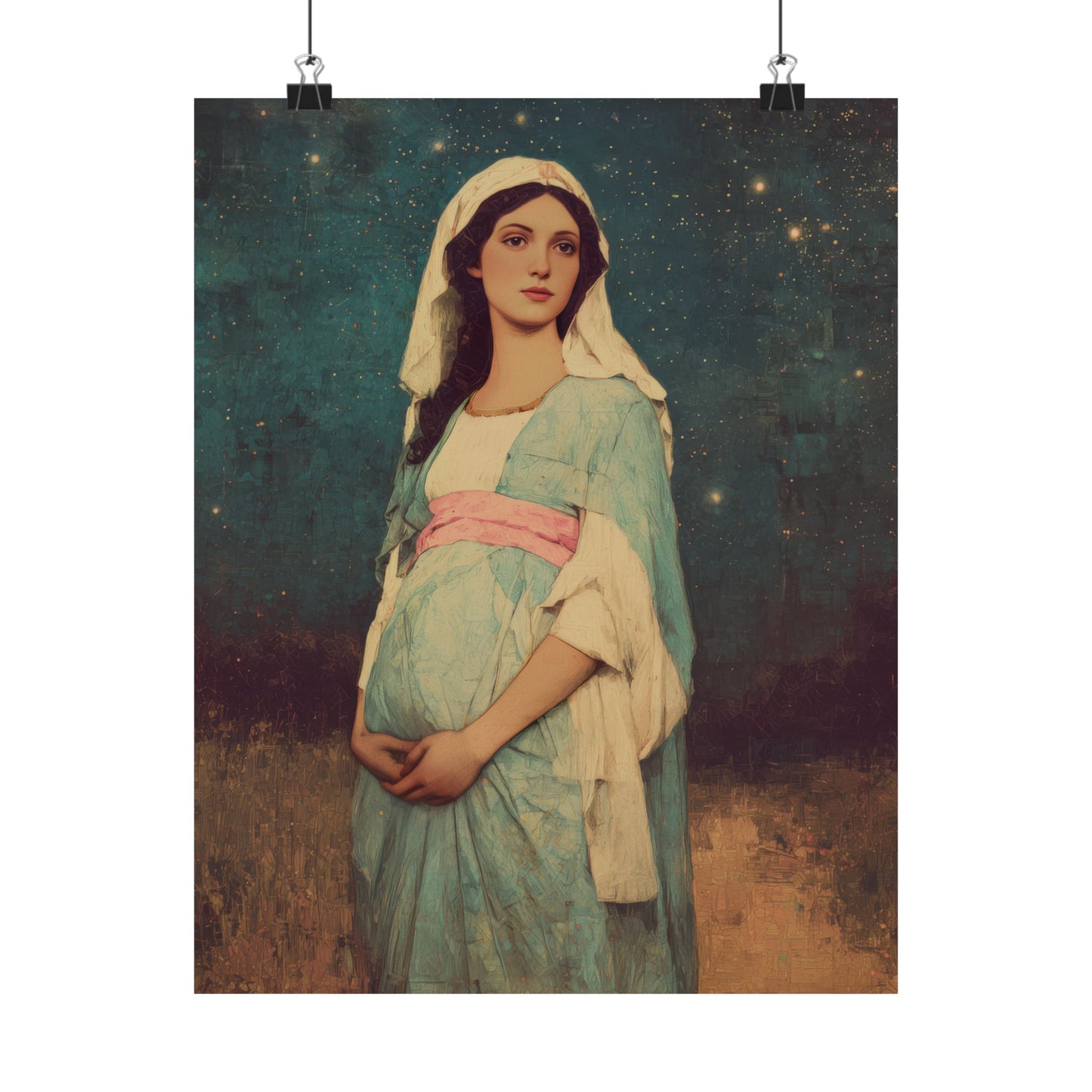 Our Lady of 'O' - Our Lady of Expectation - Mother Mary - Marian Art - Sanctified Souls Print - Multiple Sizes - Premium Vertical Posters